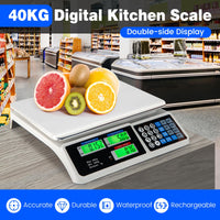 Giantex 40 kg Digital Kitchen Scale, High Precision Digital Commercial Food Meat Weighting Scale