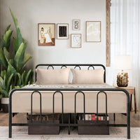 Metal Bed Frame, Modern Bed Frame with Headboard & Footboard