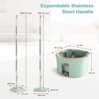 Spin Mop and Bucket Set with Replaceable Mop Pads