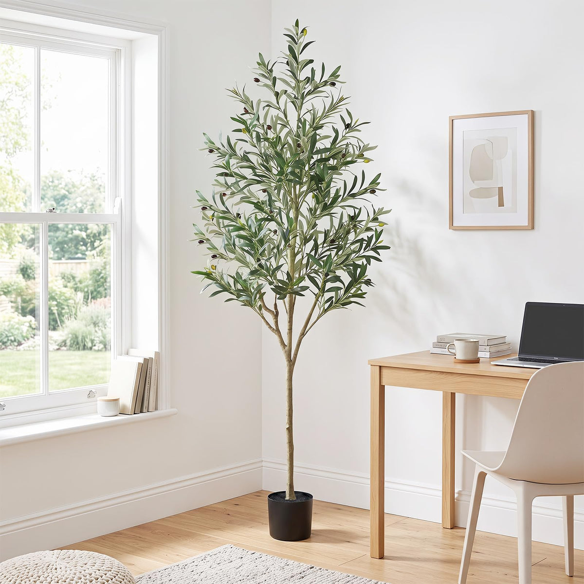 Giantex 190 cm Artificial Olive Tree with Life-Like Fruit & Leaves