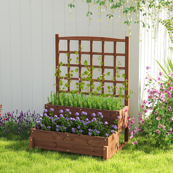 Giantex Raised Garden Bed with Legs and Trellis