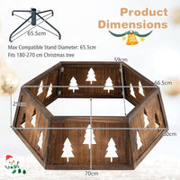 80cm Christmas Tree Collar for 180-270cm Artificial Trees Wooden Christmas Tree Base Cover