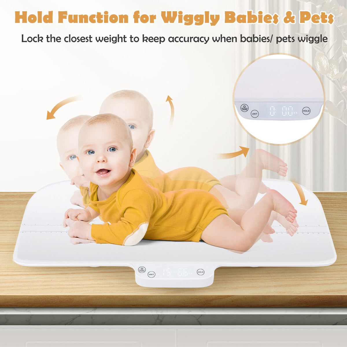 Baby Scale, Pet Scale w/Smart APP Control, Digital LED Display, 4 Weighing Modes