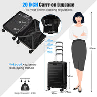 Lightweight PC Hardside Suitcase w/Double TSA Lock