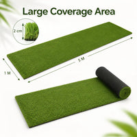 Artificial Grass Rug, 5 x 1M Synthetic Turf Roll w/20 mm Pile Height