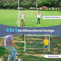 2 in 1 Kids Soccer Goal with PE Netting&UPVC Pipe Frame for Park Backyard