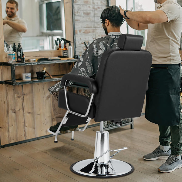 360° Swivel Salon Chair with Adjustable Headrest