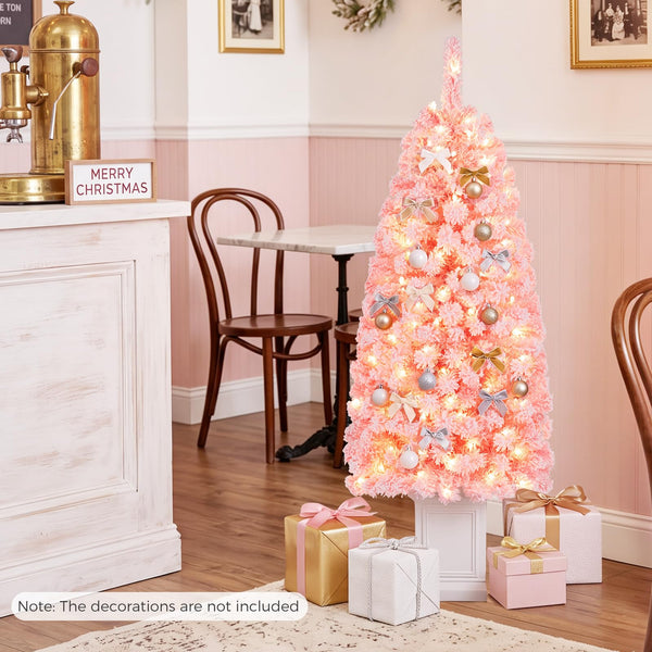 120 cm Pre-lit Potted Artificial Christmas Tree w/ 100 Warm White LED Lights