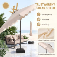 3M Sun Protective Umbrella with Weighted Base and Solar Lights for Deck