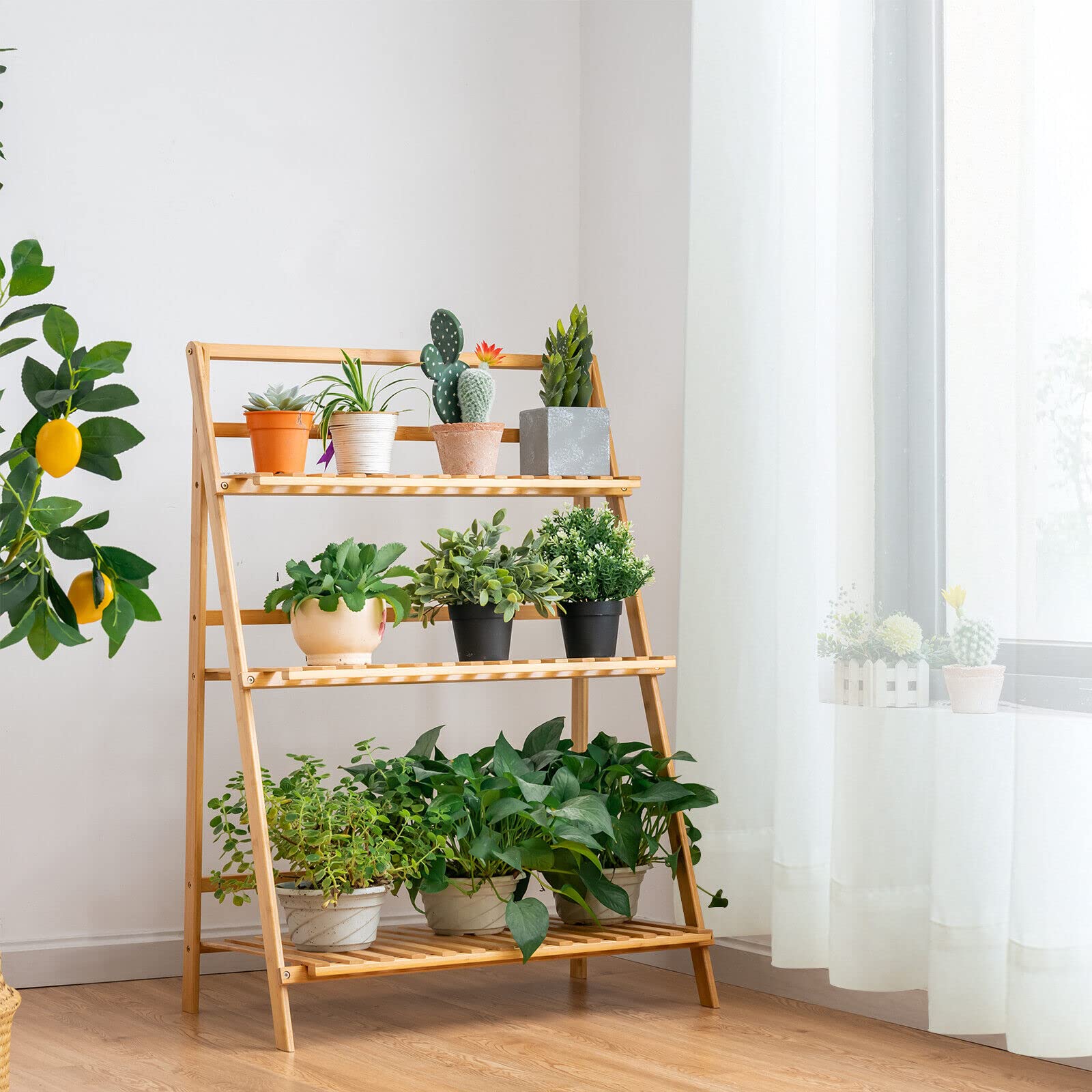 Bamboo Flower Shelf 3-tier online Folding