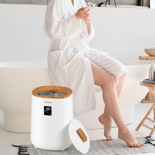 Luxury Towel Warmer Bucket with Auto Shutoff and One Button Start