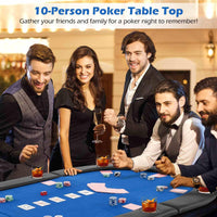 209 x 107 cm 10-Player Foldable Padded Poker Table Top