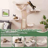 Wall-Mounted Cat Tower, Cat Wall Shelves Furniture