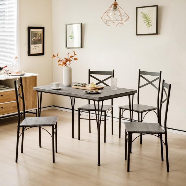 Giantex 5-Piece Dining Table Set, Modern Rectangular Dining Table & 4 Dining Chairs Set