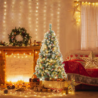1.5M Hinged Christmas Tree with 8 Lighting Modes, Memory Function