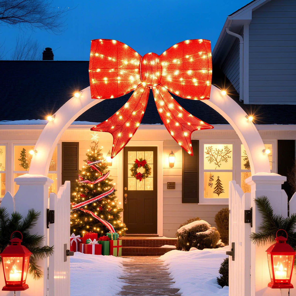 93 CM Lighted Christmas Bow Decoration