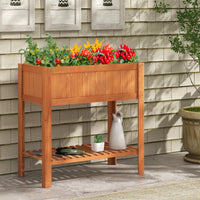Giantex Raised Garden Bed Outdoor, Elevated Fir Wood Garden Box with Legs