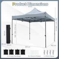 3 x 3 M Outdoor Pop up Canopy Tent Heavy-duty Easy Setup Gazebo Shelter