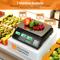 40kg Price Computing Scale with Counting Function and Stainless Steel Platform