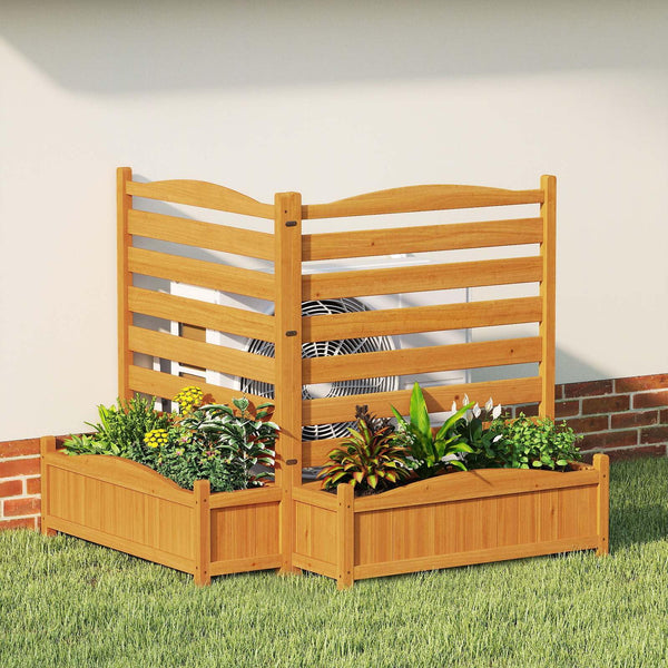 Air Conditioner Fence with Planter Box and No-Dig Kit