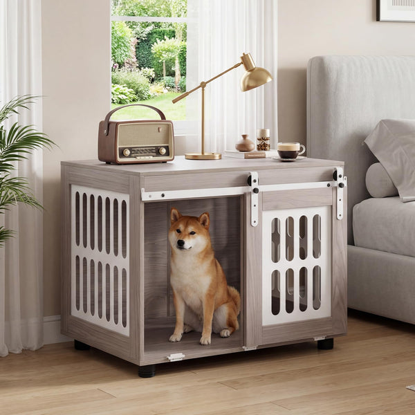 80 cm Dog Crate Furniture, Heavy Duty Indoor Wooden Dog Kennel