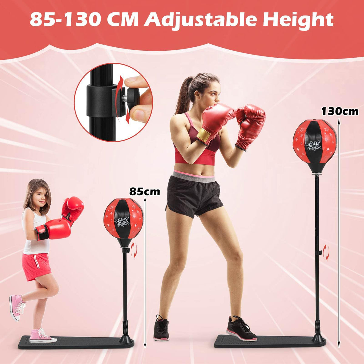 Inflatable Boxing Ball with Boxing Gloves & Air Pump for Kid