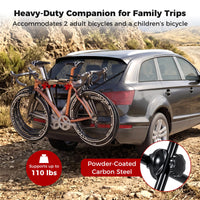 3-Bike Trunk Mount Bike Rack, Foldable Carbon Steel Bicycle Carrier for Hatchback