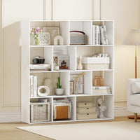 4-Tier Open Shelf Bookcase with 12 Storage Compartments