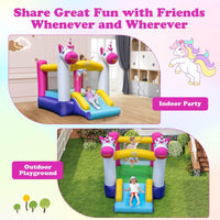 Inflatable Bounce House, 2-in-1 Kids Bouncer with Slide & Jumping Area