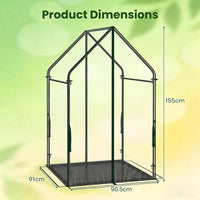 Mini Green House with Waterproof Bottom Mat, Outdoor Portable Green House with Sturdy Metal Frame