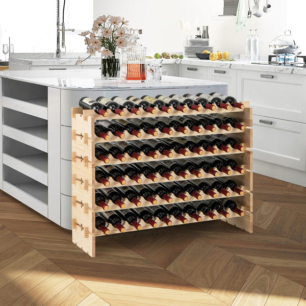Giantex 60 Bottles Wine Rack, 6-Tier Stackable Modular Wine Bottle Holder