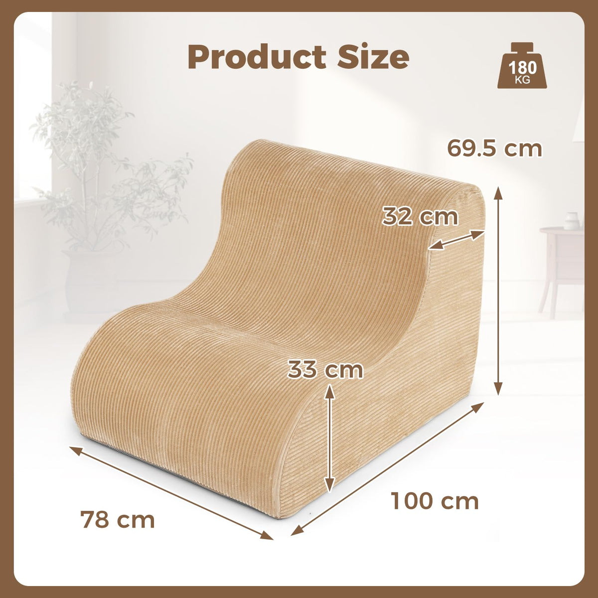 Curved Floor Sofa with Machine-washable Cover and Anti-slip Bottom for Living Room