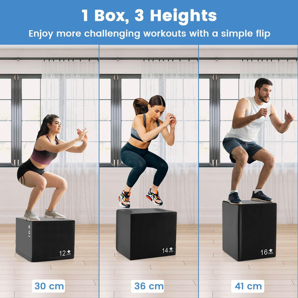3 in 1 Foam Plyometric Box, 12/14/16 Inch Foam Jumping Box