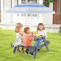 Kids 4-in-1 Sand and Water Table with Removable Boxes and Umbrella