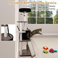 Large Cat Tree Tower with Condo Scratching Posts and Ramp for Cats