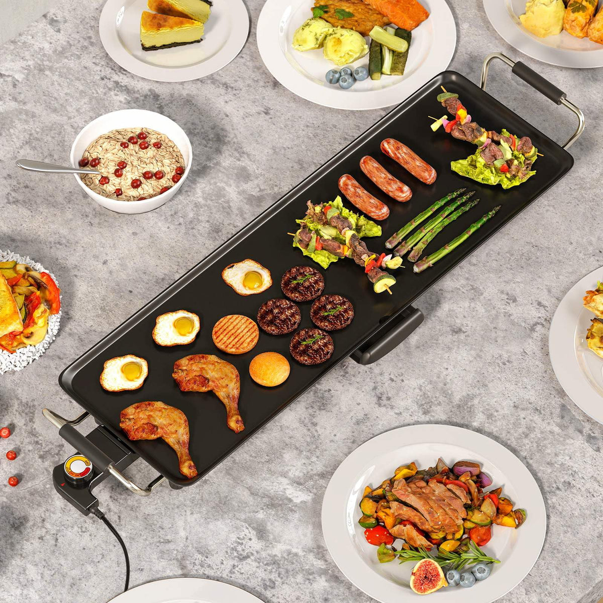 70cm Electric Griddle Extra Large Teppanyaki Grill with Adjustable Temperature