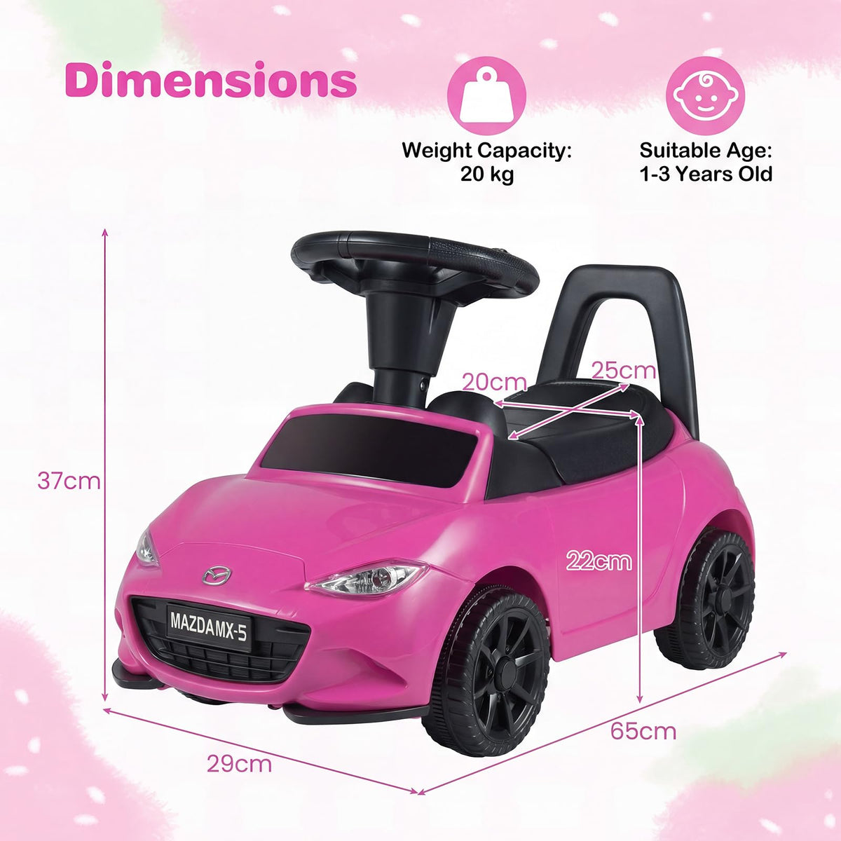Toddler Ride on Toy, Foot to Floor Kid Sliding Car with Under-Seat Storage