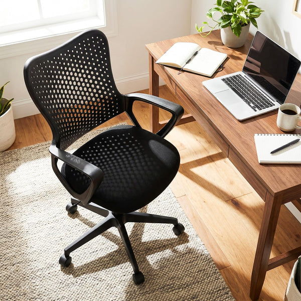 Ergonomic Office Chair with Armrests Padded Cushio Butterfly Backrest