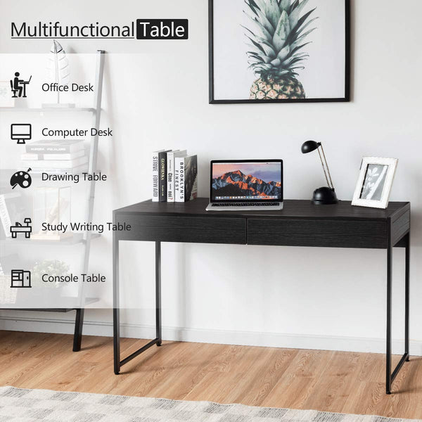 Giantex Computer Desk, Home Office Desk w/ 2 Drawers & Sturdy Steel Frame
