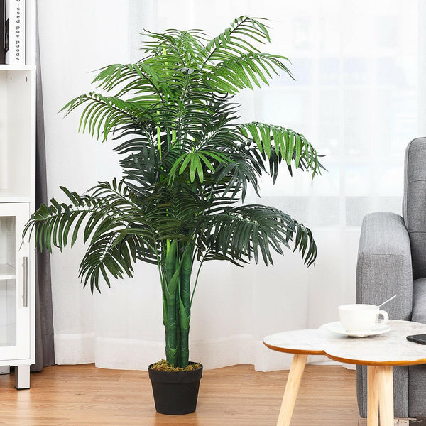 Giantex 110 cm Artificial Plant Fake Areca Palm Plant with Nursery Plastic Pot