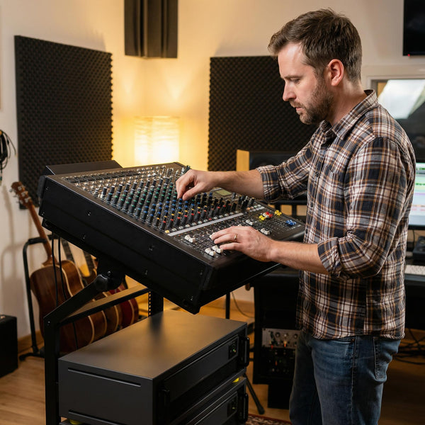 2 Layer Professional Audio Rack Mount with Lockable Wheels