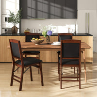 Giantex Dining Chair Set of 2, Folding Chairs w/Padded Seat & Soft Backrest, Rubber Wood Frame