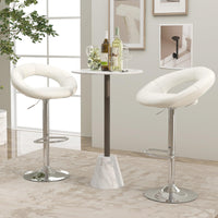 Swivel Bar Stool Set of 2 Height Adjustable with Hollow Back