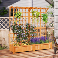 Giantex 72" Large Raised Garden Bed with Trellis & Roof, Wooden Garden Bed