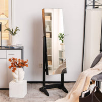 Giantex Jewelry Cabinet with Full Length Mirror, Jewelry Organizer with Inside Makeup Mirror