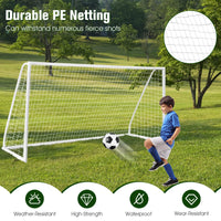 Soccer Goal All-Weather Soccer Goal W/Strong PVC Frame High-Strength Netting 6 Ground Pegs Easy Assembly