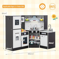 Kids Corner Kitchen Playset, Wooden Pretend Play Kitchen