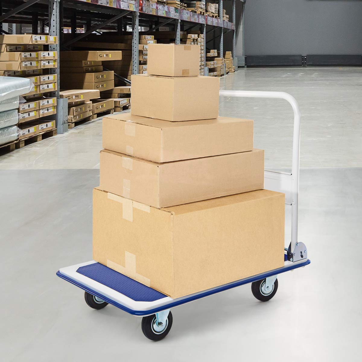 Folding Platform Truck with Swivel Wheels for Loading/Storage