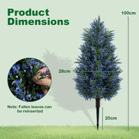 Giantex 2 Pack 100cm Artificial Lavender Topiary Trees, Sun-Resistant Faux Cone Bushes
