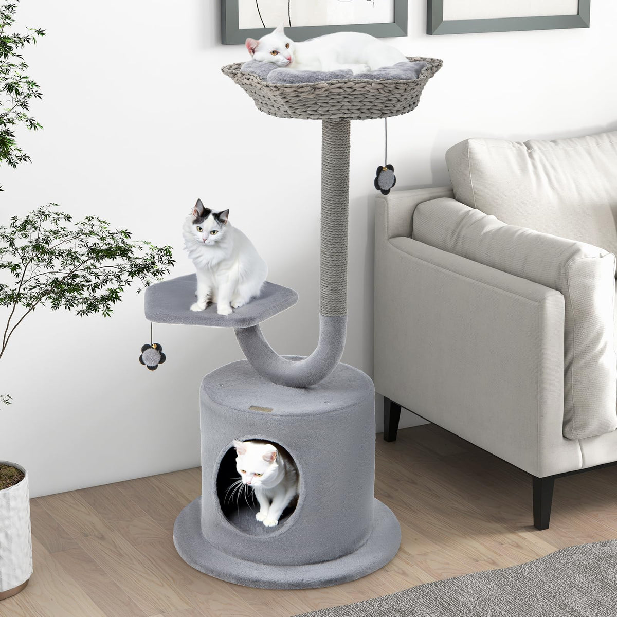 Cat Tree for Indoor Cats, 106 CM Tall Cat Tower